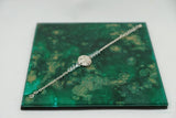 Bracelet argent dollar sablé épis gris vert