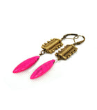 Boucles d’oreille en pierre Howlite rose