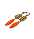 Boucles d’oreille en pierre Howlite orange