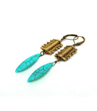 Boucles d’oreille en pierre Howlite bleu