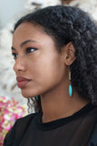 Boucles d’oreille en pierre Howlite bleu