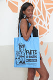 Tote bag "Foutou" bleu