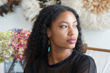 Boucles d’oreille en pierre Howlite bleu