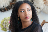 Boucles d’oreille en pierre Howlite bleu