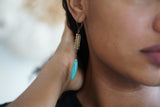 Boucles d’oreille en pierre Howlite bleu