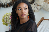 Boucles d’oreille en pierre Howlite orange
