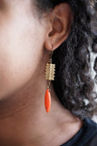 Boucles d’oreille en pierre Howlite orange