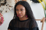 Boucles d’oreille en pierre Howlite rose