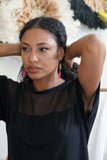 Boucles d’oreille en pierre Howlite rose