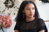 Boucles d’oreille en pierre Howlite rose