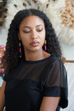 Boucles d’oreille en pierre Howlite rose