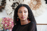 Boucles d’oreille en pierre Howlite rouge