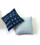 Coussin indigo & lin bleu ciel 40*40cm
