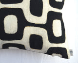 Coussin bogolan vintage noir 50*30