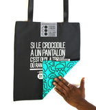 Tote bag "crocodile" vert
