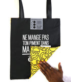 Tote bag "Ne mange pas ton piment" jaune