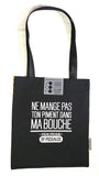 Tote bag "Ne mange pas ton piment" jaune