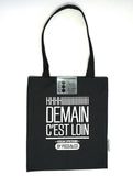 Tote bag "Demain c'est loin" gris