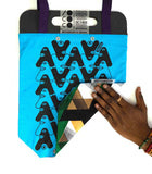 Tote bag pneu "Black White" bleu