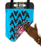 Tote bag pneu "Black White" bleu