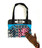 Tote bag pneu "Black White" bleu