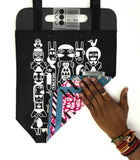 Tote bag pneu "African Kiss" noir