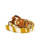 Ceinture zèbre moutarde PM
