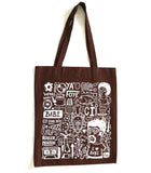 Tote bag "Love Babi" marron
