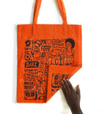 Tote bag "Love Babi" orange