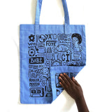 Tote bag "Love Babi" bleu