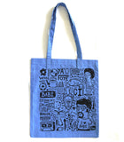 Tote bag "Love Babi" bleu